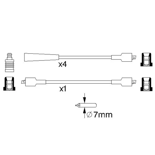 Sada zapaľovacích káblov BOSCH 0 986 356 768 - obr. 4