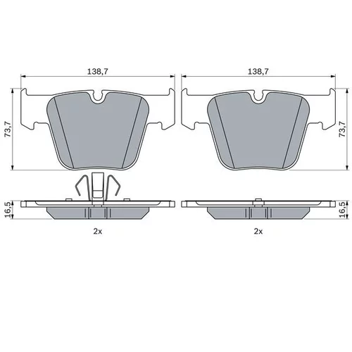 Sada brzdových platničiek kotúčovej brzdy BOSCH 0 986 424 624