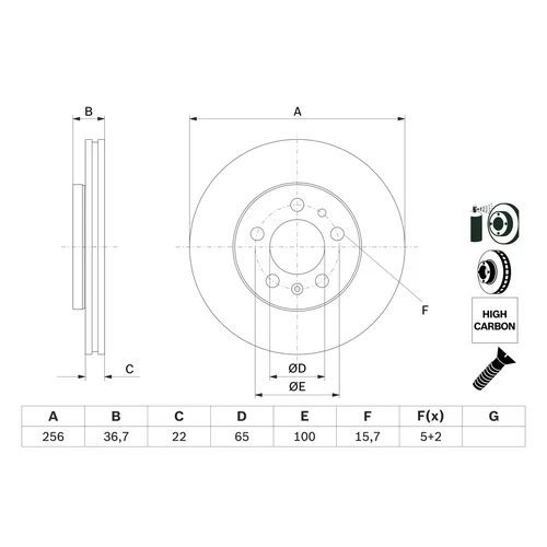 Brzdový kotúč 0 986 478 853 /BOSCH/ - obr. 4