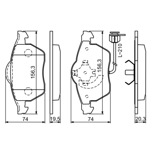 Sada brzdových platničiek kotúčovej brzdy 0 986 494 050 /BOSCH/ - obr. 4