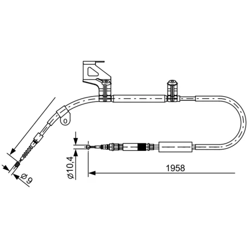 Ťažné lanko parkovacej brzdy BOSCH 1 987 477 603