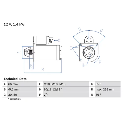 Štartér 0 986 018 310 /BOSCH/ - obr. 1