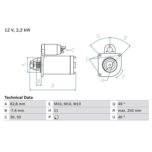 Štartér 0 986 023 380 /BOSCH/