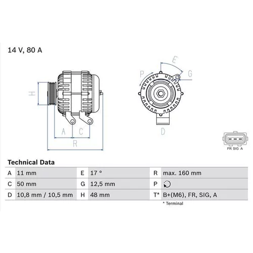 Alternátor BOSCH 0 986 044 701