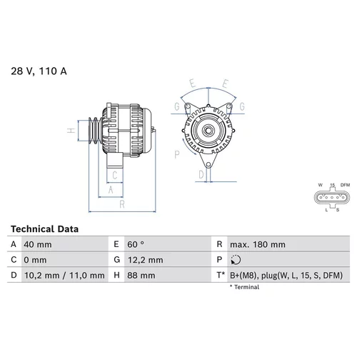 Alternátor BOSCH 0 986 085 280