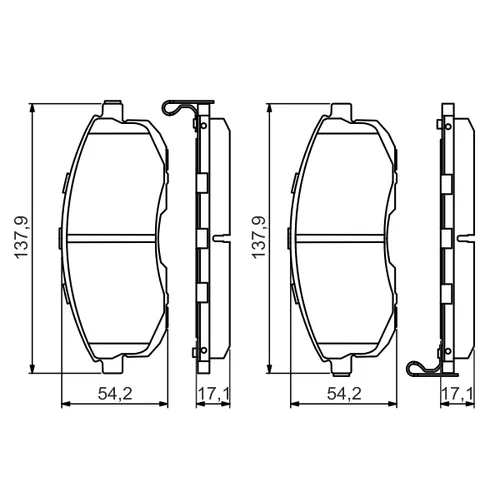 Sada brzdových platničiek kotúčovej brzdy 0 986 494 572 /BOSCH/ - obr. 6