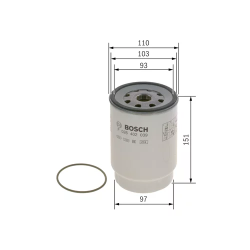 Palivový filter BOSCH F 026 402 039 - obr. 4