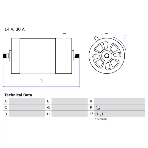 Alternátor BOSCH 0 986 030 050