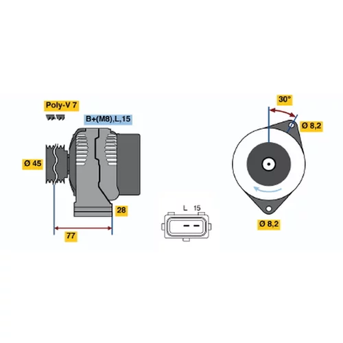 Alternátor BOSCH 0 986 041 391