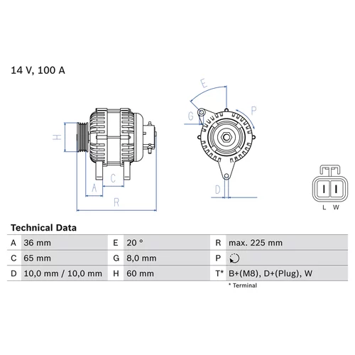 Alternátor BOSCH 0 986 043 981