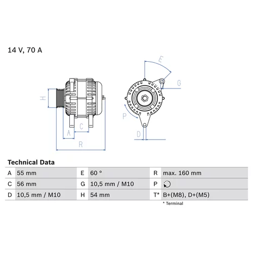 Alternátor BOSCH 0 986 044 210