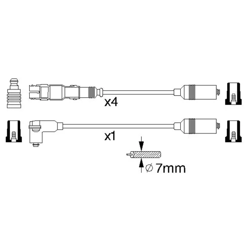 Sada zapaľovacích káblov BOSCH 0 986 356 304 - obr. 4