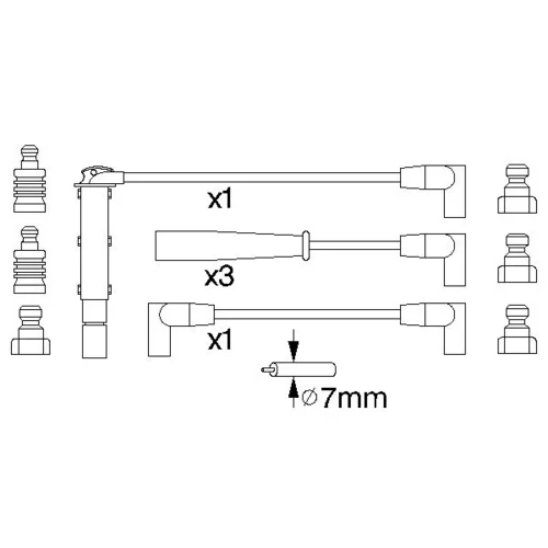 Sada zapaľovacích káblov BOSCH 0 986 356 740 - obr. 4