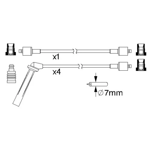 Sada zapaľovacích káblov BOSCH 0 986 357 161 - obr. 4