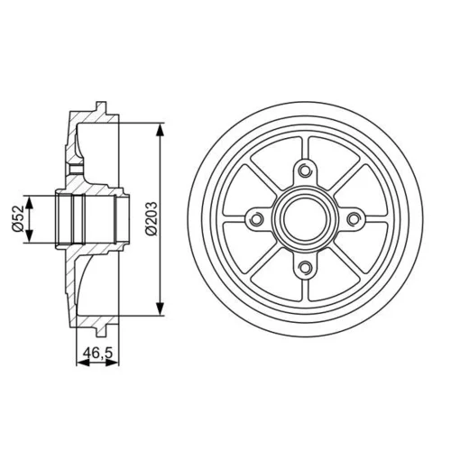 Brzdový bubon 0 986 477 126 /BOSCH/