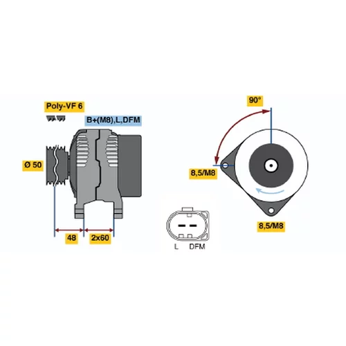 Alternátor BOSCH 0 121 715 042