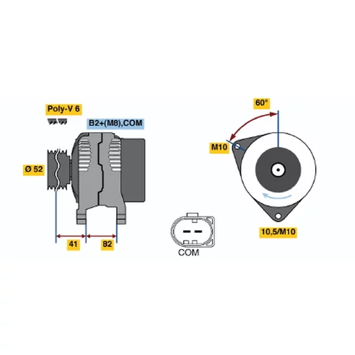 Alternátor BOSCH 0 124 525 107 - obr. 4