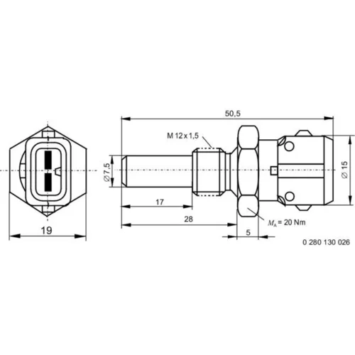 Snímač teploty chladiacej kvapaliny BOSCH 0 280 130 026 - obr. 5