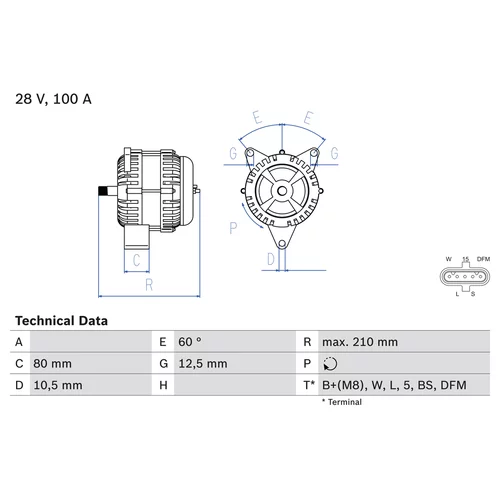 Alternátor BOSCH 0 986 048 110