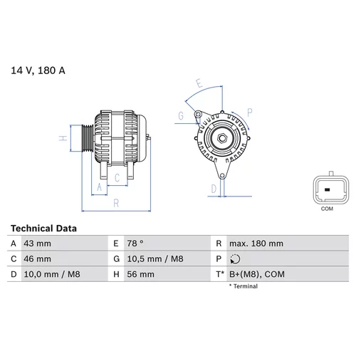 Alternátor BOSCH 0 986 082 510