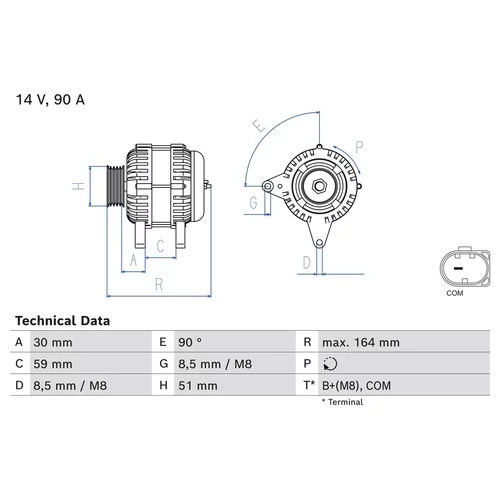 Alternátor BOSCH 0 986 084 750