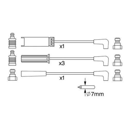 Sada zapaľovacích káblov BOSCH 0 986 356 972 - obr. 4