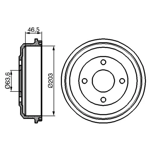 Brzdový bubon 0 986 477 054 /BOSCH/