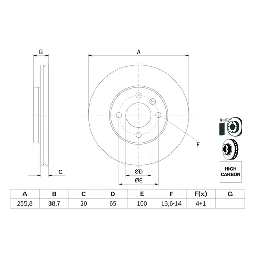 Brzdový kotúč 0 986 478 308 /BOSCH/ - obr. 4