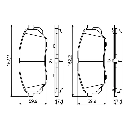 Sada brzdových platničiek kotúčovej brzdy BOSCH 0 986 494 827 - obr. 6