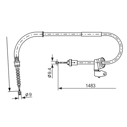 Ťažné lanko parkovacej brzdy BOSCH 1 987 482 228