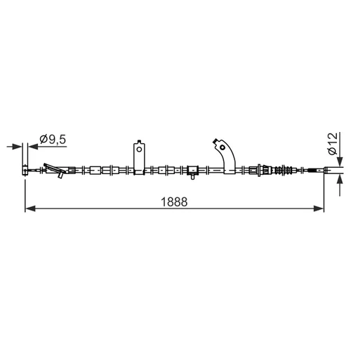 Ťažné lanko parkovacej brzdy BOSCH 1 987 482 854 - obr. 4