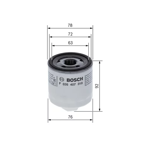 Olejový filter BOSCH F 026 407 318 - obr. 4