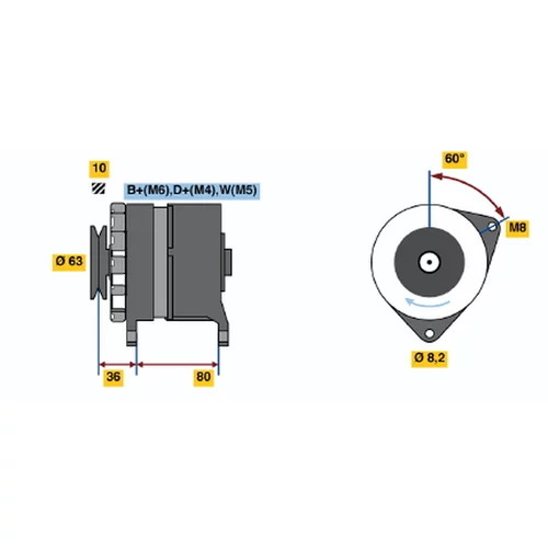 Alternátor BOSCH 0 986 036 041