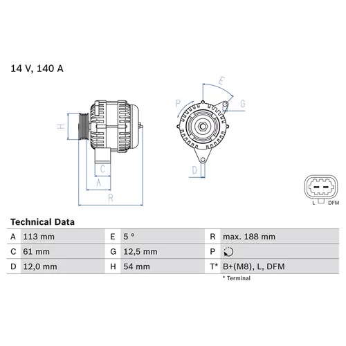 Alternátor 0 986 080 380 /BOSCH/