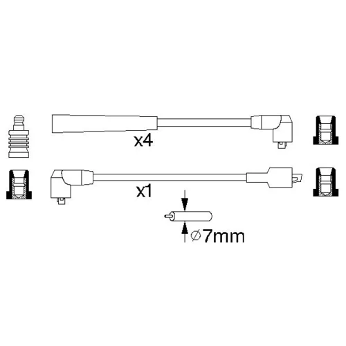 Sada zapaľovacích káblov BOSCH 0 986 356 812 - obr. 4