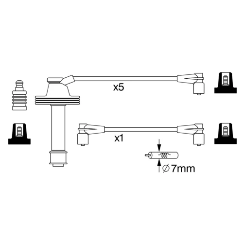 Sada zapaľovacích káblov BOSCH 0 986 357 054 - obr. 4