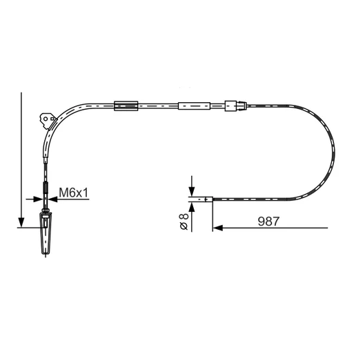 Ťažné lanko parkovacej brzdy BOSCH 1 987 477 960