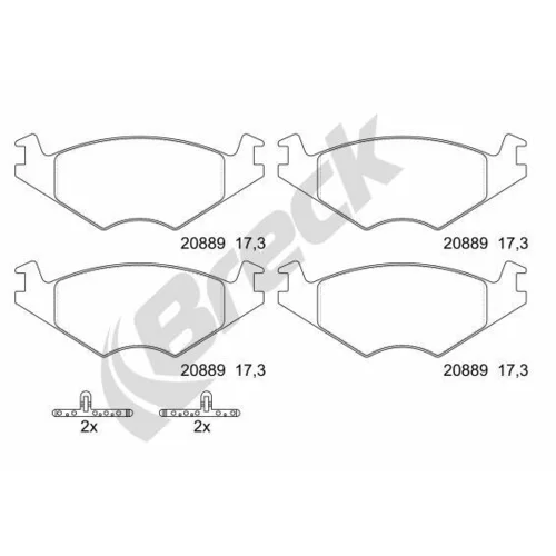 Sada brzdových platničiek kotúčovej brzdy BRECK 20889 00 702 00