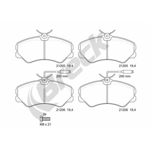 Sada brzdových platničiek kotúčovej brzdy BRECK 21205 00 703 10