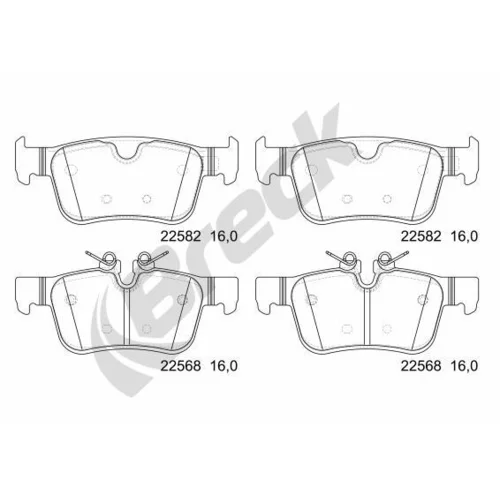 Sada brzdových platničiek kotúčovej brzdy BRECK 22568 00 554 00