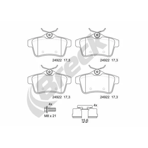 Sada brzdových platničiek kotúčovej brzdy BRECK 24922 00 704 00