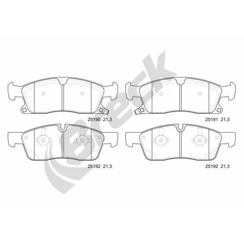Sada brzdových platničiek kotúčovej brzdy BRECK 25190 00 551 00