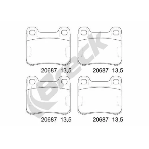Sada brzdových platničiek kotúčovej brzdy BRECK 20687 00 704 00
