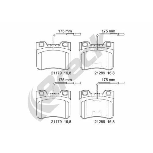 Sada brzdových platničiek kotúčovej brzdy BRECK 21179 00 702 10