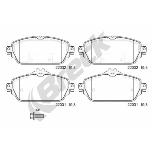 Sada brzdových platničiek kotúčovej brzdy BRECK 22031 00 701 10