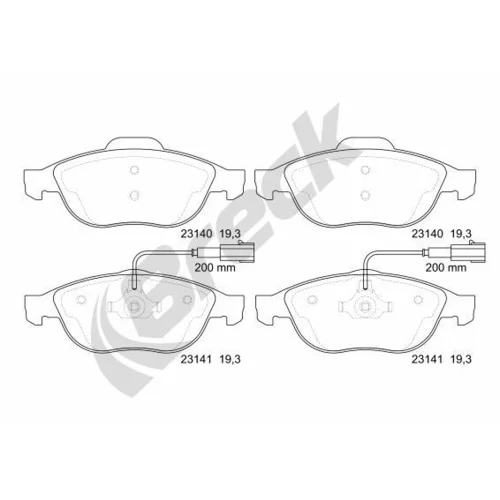 Sada brzdových platničiek kotúčovej brzdy BRECK 23140 00 701 10