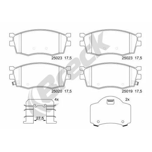 Sada brzdových platničiek kotúčovej brzdy BRECK 25019 00 702 00