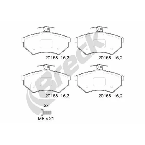 Sada brzdových platničiek kotúčovej brzdy BRECK 20168 00 701 00