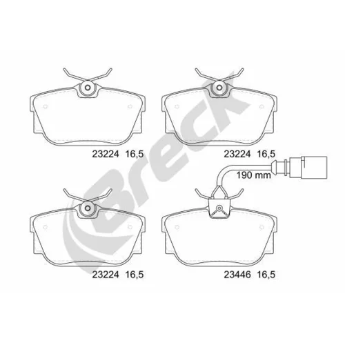 Sada brzdových platničiek kotúčovej brzdy BRECK 23224 00 702 10
