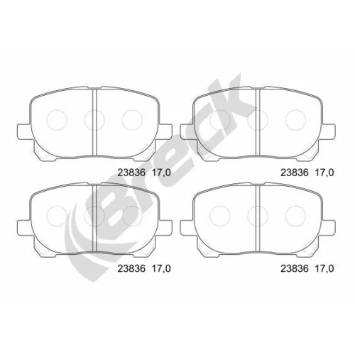 Sada brzdových platničiek kotúčovej brzdy BRECK 23836 00 701 00